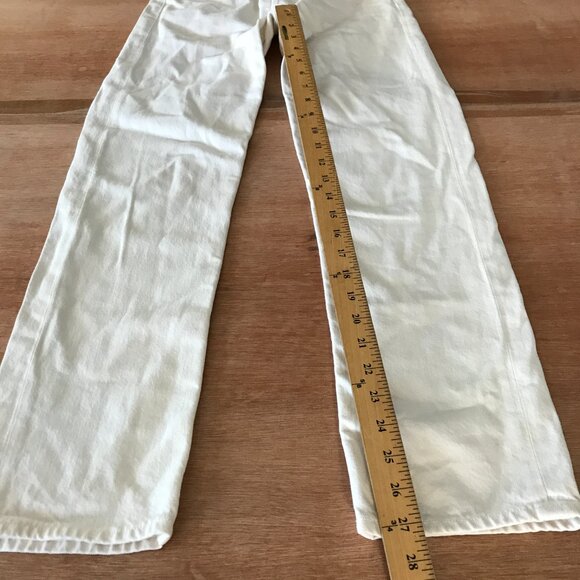 Agolde 90's Pinch Jeans Women 23 White High Rise Button Fly Stretch Preppy 17477 - Picture 7 of 13